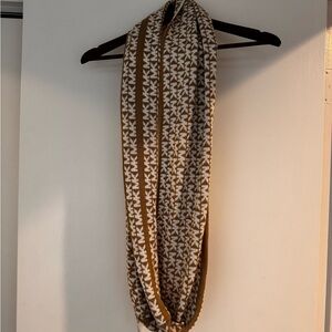 Brown and White Patterned Scarf